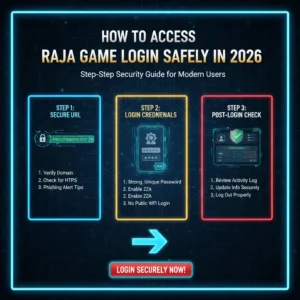 Image showing steps to safely log in to the Raaga game in 2020, highlighting security measures and tips.